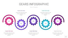 玫瑰紫色齿轮PPT信息图17