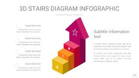 多色3D阶梯PPT图表19