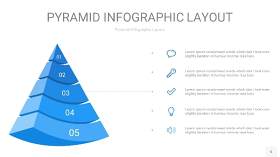浅蓝色3D金字塔PPT信息图表6