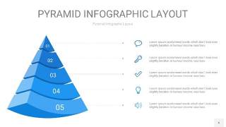 浅蓝色3D金字塔PPT信息图表6