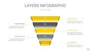 灰黄色3D分层PPT信息图50