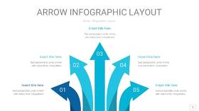 宝石蓝箭头PPT信息图表1