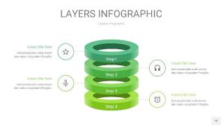 浅绿色3D分层PPT信息图18