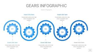 天蓝色齿轮PPT信息图17