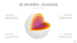 渐变紫黄色3D球体切割PPT信息图4