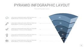 深蓝色3D金字塔PPT信息图表8