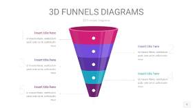 紫色3D漏斗PPT信息图表5