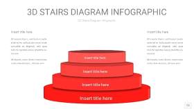 红色3D阶梯PPT图表13