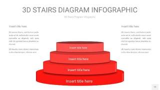 红色3D阶梯PPT图表13