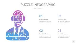 蓝紫色拼图PPT图表13