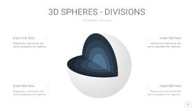 莫兰迪蓝色3D球体切割PPT信息图5