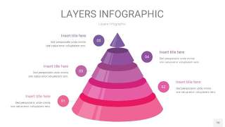 粉紫色3D分层PPT信息图10
