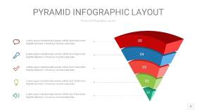 红绿色3D金字塔PPT信息图表8