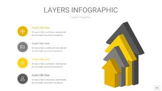 灰黄色3D分层PPT信息图35