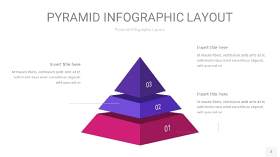 渐变紫色3D金字塔PPT信息图表2