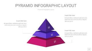 渐变紫色3D金字塔PPT信息图表2