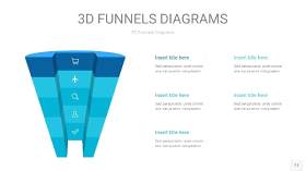 宝石蓝3D漏斗PPT信息图表11