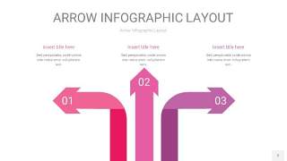 粉紫色箭头PPT信息图表2