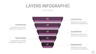 深紫色3D分层PPT信息图49