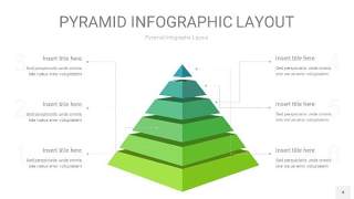 浅绿色3D金字塔PPT信息图表4