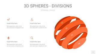 橘红色3D球体切割PPT信息图7