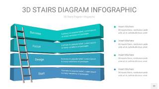 青色渐变3D阶梯PPT图表30