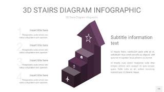 渐变深紫色3D阶梯PPT图表19