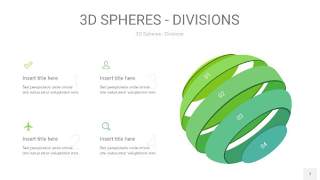 浅绿色3D球体切割PPT信息图7