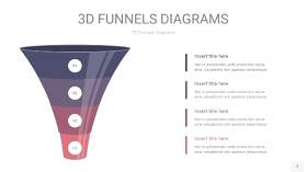 中紫色3D漏斗PPT信息图表2