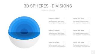 渐变蓝色3D球体切割PPT信息图1