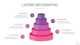 粉紫色3D分层PPT信息图1