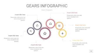 紫黄色齿轮PPT信息图14