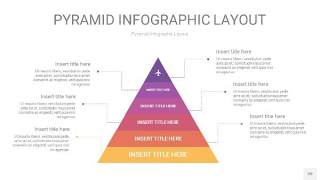 渐变紫黄色3D金字塔PPT信息图表20