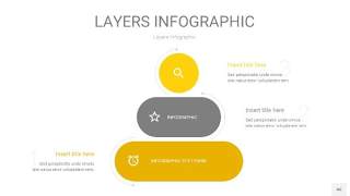灰黄色3D分层PPT信息图46