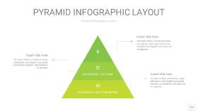 草绿色3D金字塔PPT信息图表17