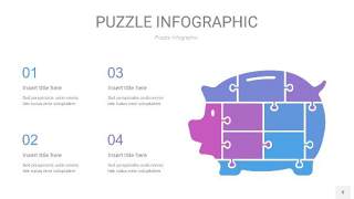 蓝紫色拼图PPT图表8