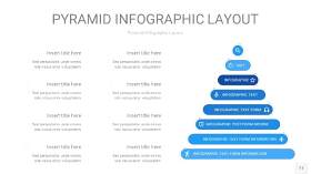 浅蓝色3D金字塔PPT信息图表11