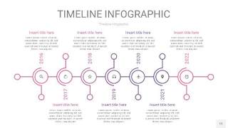 渐变粉色时间轴PPT信息图13