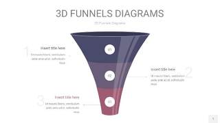 中紫色3D漏斗PPT信息图表1
