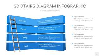 渐变蓝色3D阶梯PPT图表30