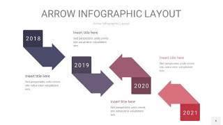 中紫色箭头PPT信息图表6