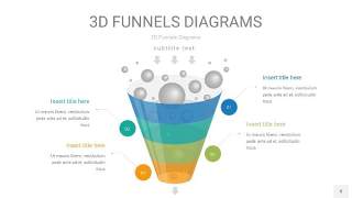 彩色3D漏斗PPT信息图表8