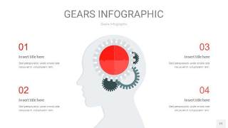 红色齿轮PPT信息图21
