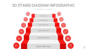 红色3D阶梯PPT图表28