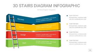 多彩3D阶梯PPT图表30