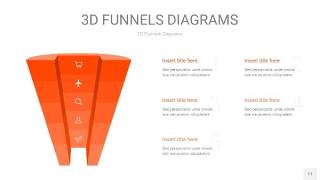 橘红色3D漏斗PPT信息图表11