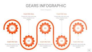 橙色齿轮PPT信息图16