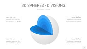 渐变蓝色3D球体切割PPT信息图5