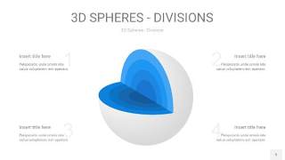 渐变蓝色3D球体切割PPT信息图5
