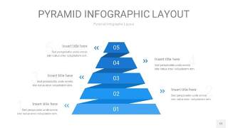 浅蓝色3D金字塔PPT信息图表12
